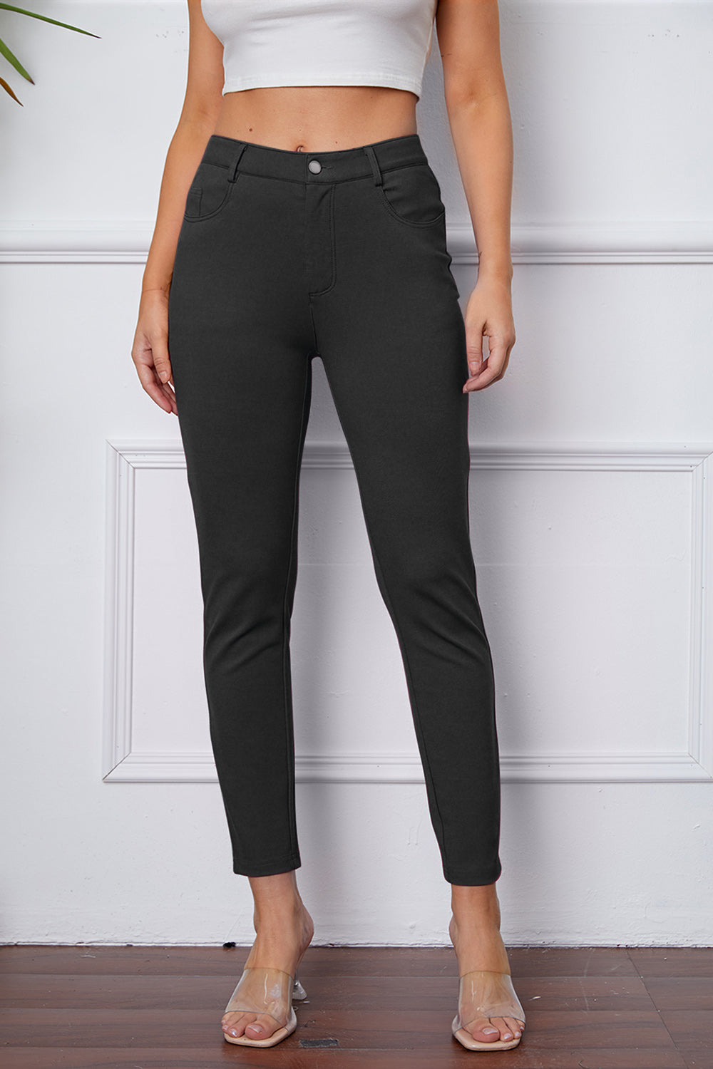 Poshli High-Stretch Pocketed Pants