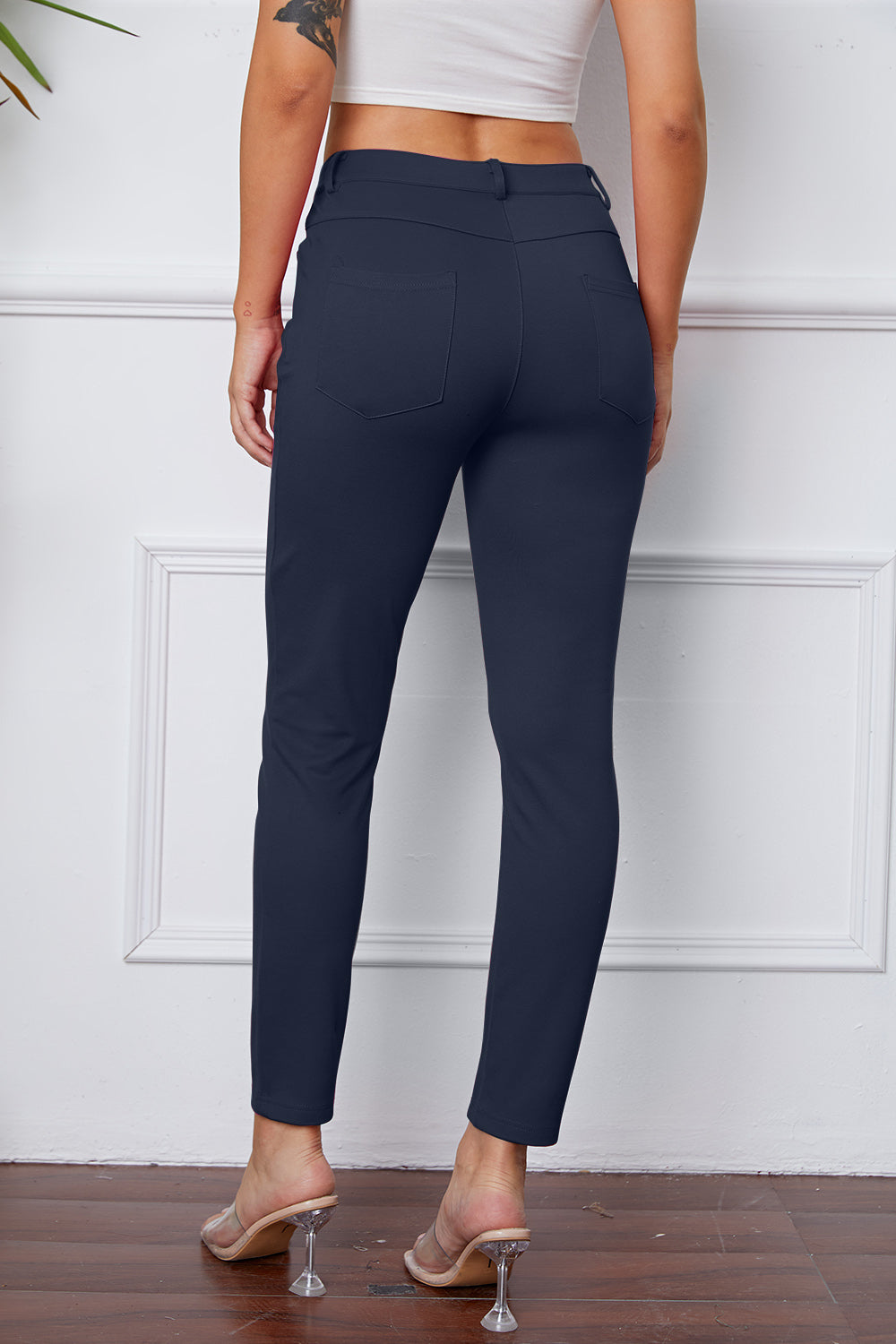 Poshli High-Stretch Pocketed Pants
