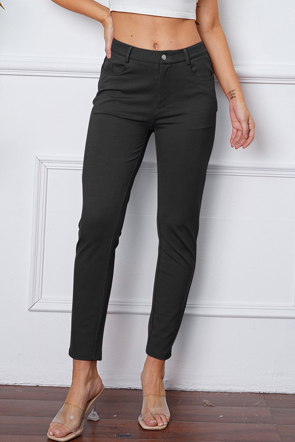 Poshli High-Stretch Pocketed Pants