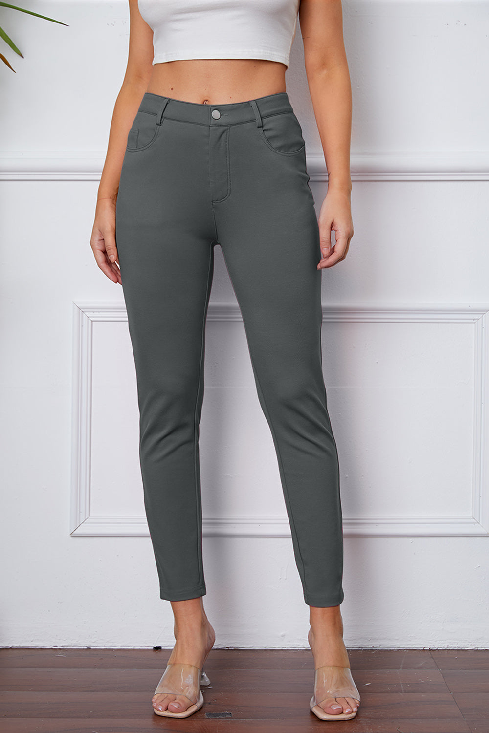 Poshli High-Stretch Pocketed Pants