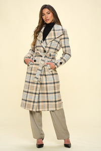 Plaid Perfection Double-Breasted Coat