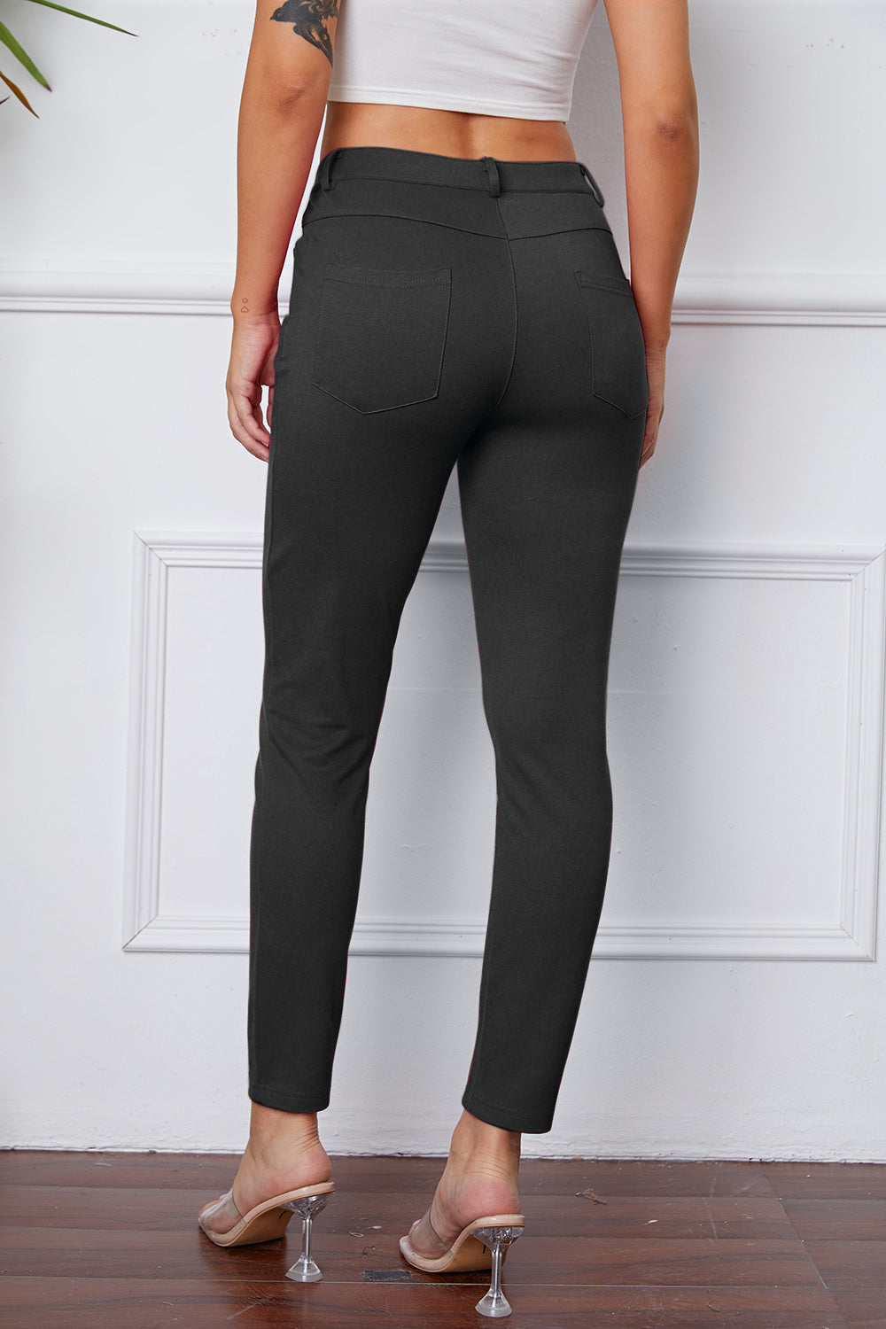 Poshli High-Stretch Pocketed Pants
