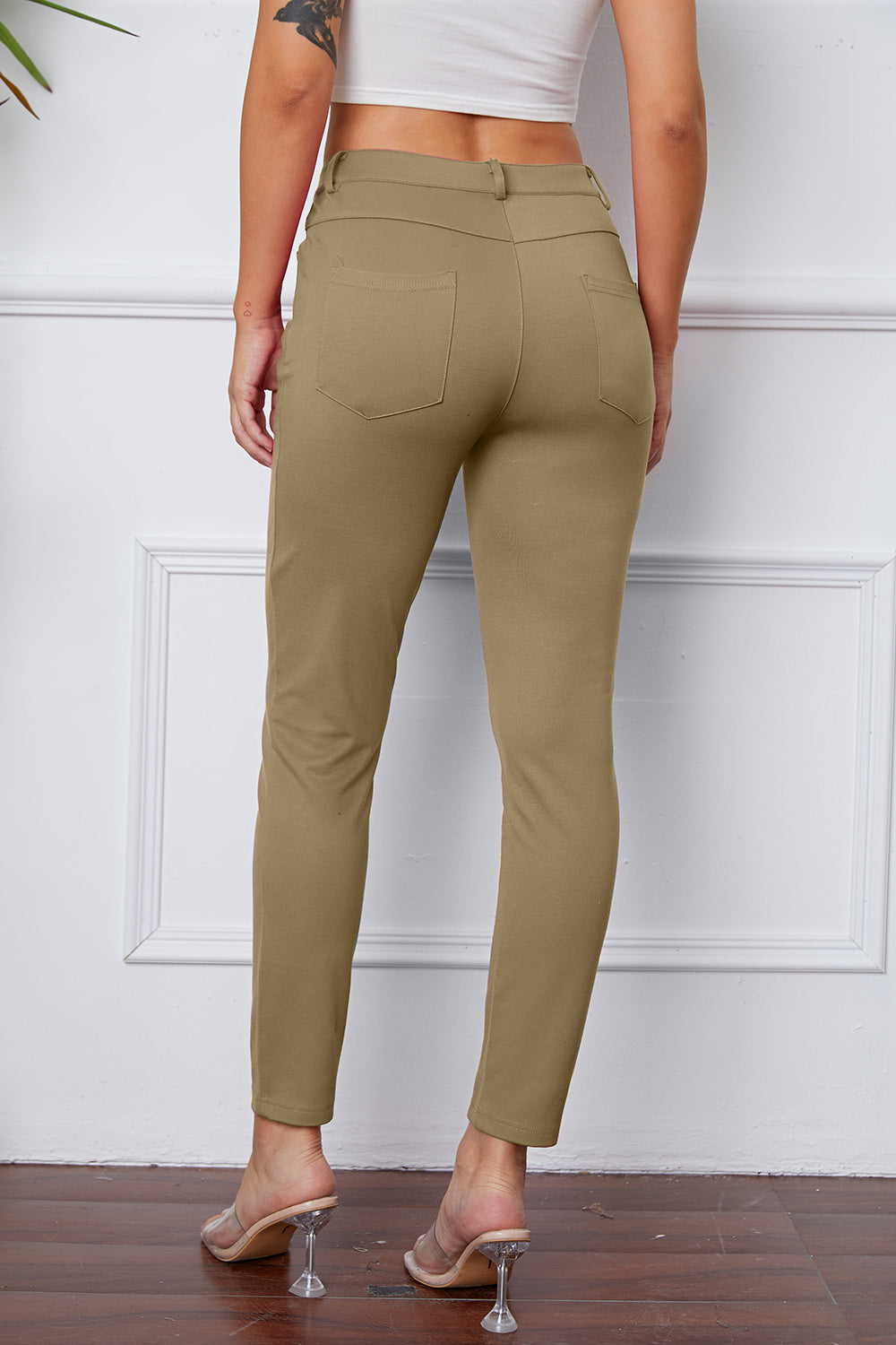 Poshli High-Stretch Pocketed Pants