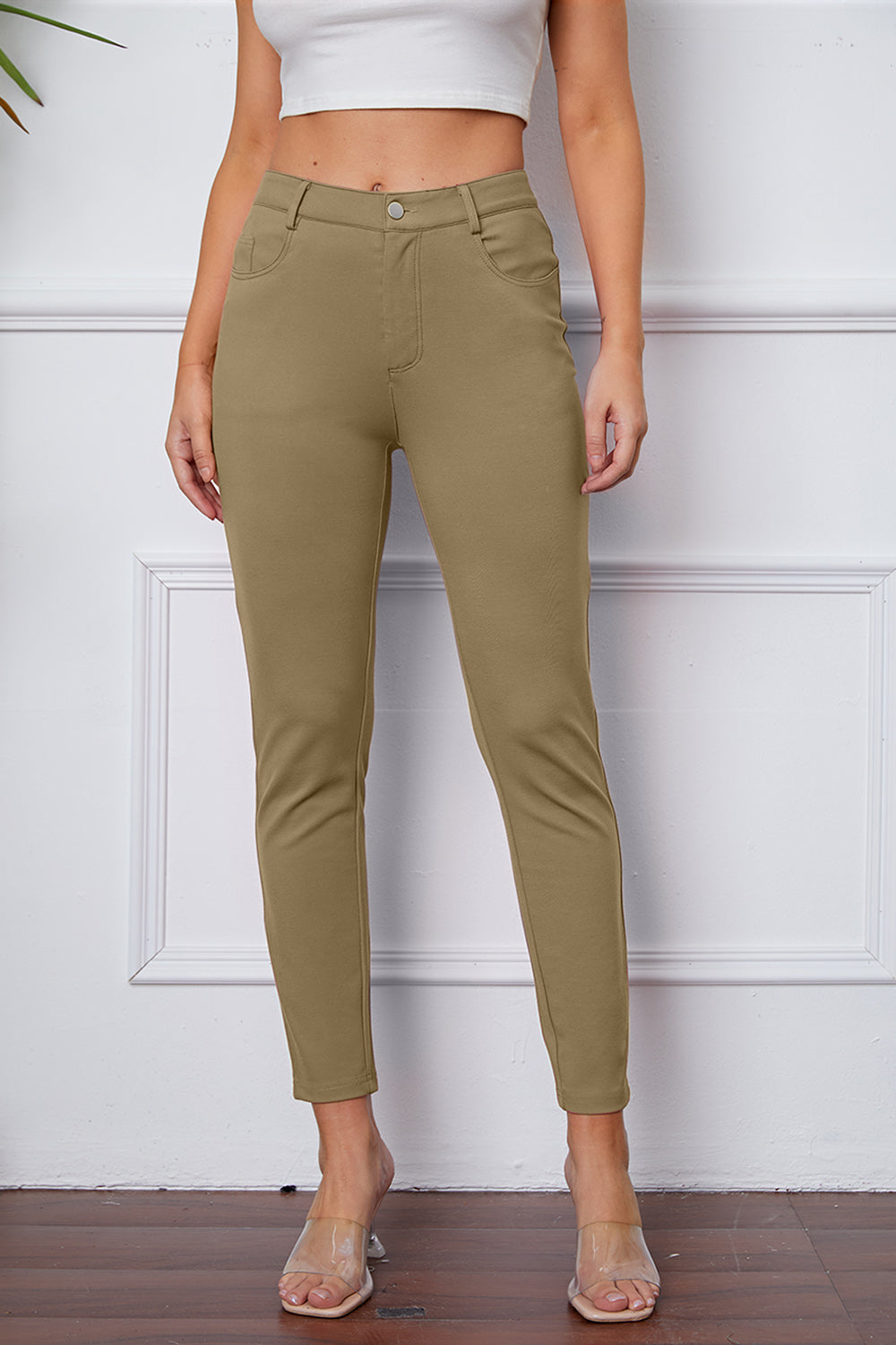 Poshli High-Stretch Pocketed Pants