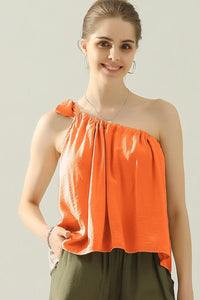 Sophistique One-Shoulder Satin Top