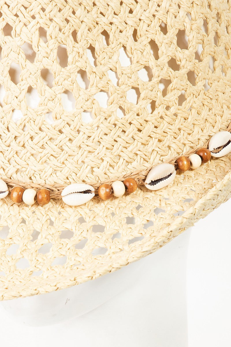 Bohemian Breeze Cowrie Straw Hat