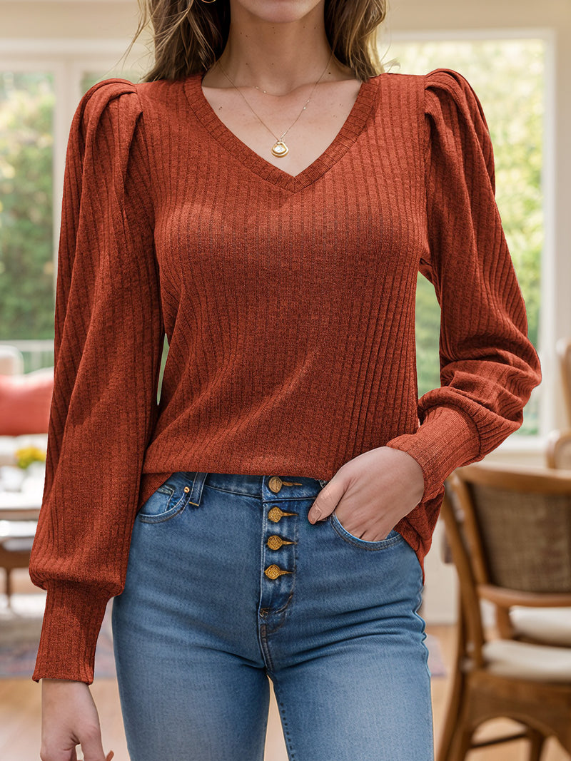 Reverie V-Neck Long Sleeve Top