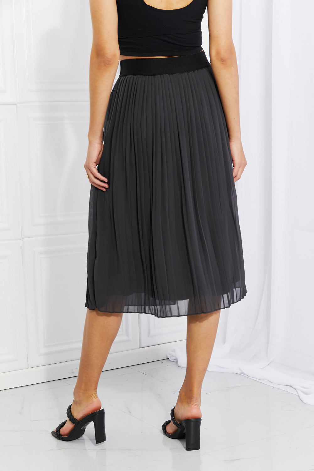 Ethereal Breeze Pleated Midi Skirt