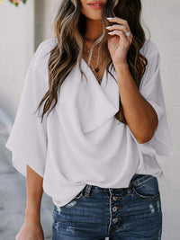 Graceful Drape Cowl Neck Blouse