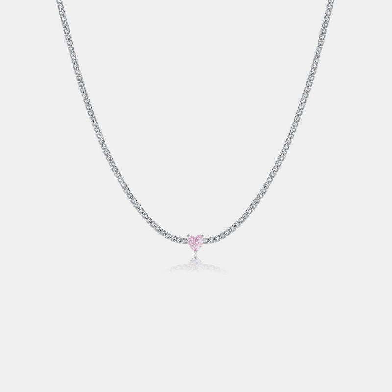 Silver Luminescence Heart Necklace