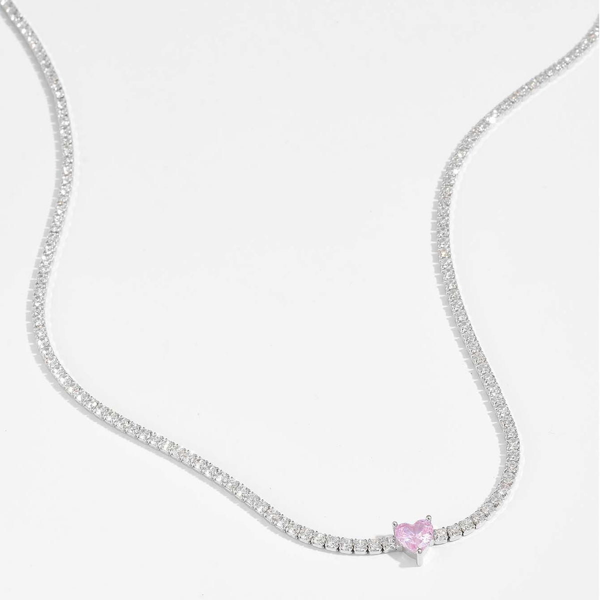 Silver Luminescence Heart Necklace