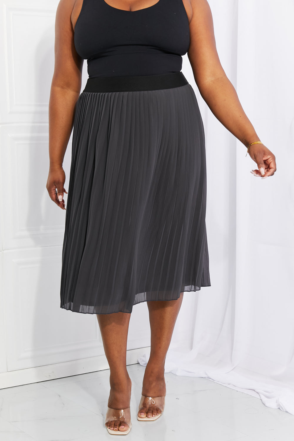 Ethereal Breeze Pleated Midi Skirt