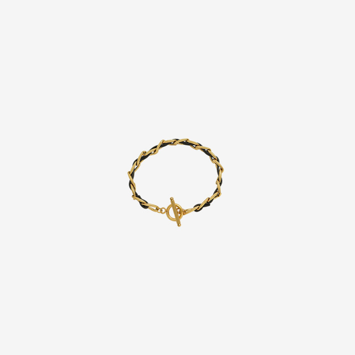 Luxe Contrast Leather Chain Bracelet