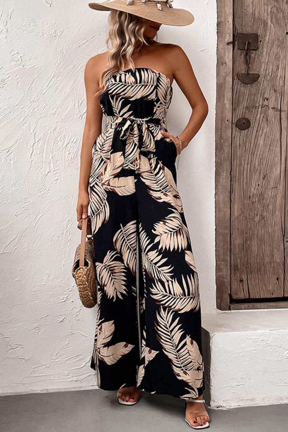 Tropical Breeze Strapless Jumpsuit