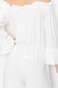 Ivory Grace Off-Shoulder Jumpsuit