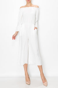 Ivory Grace Off-Shoulder Jumpsuit