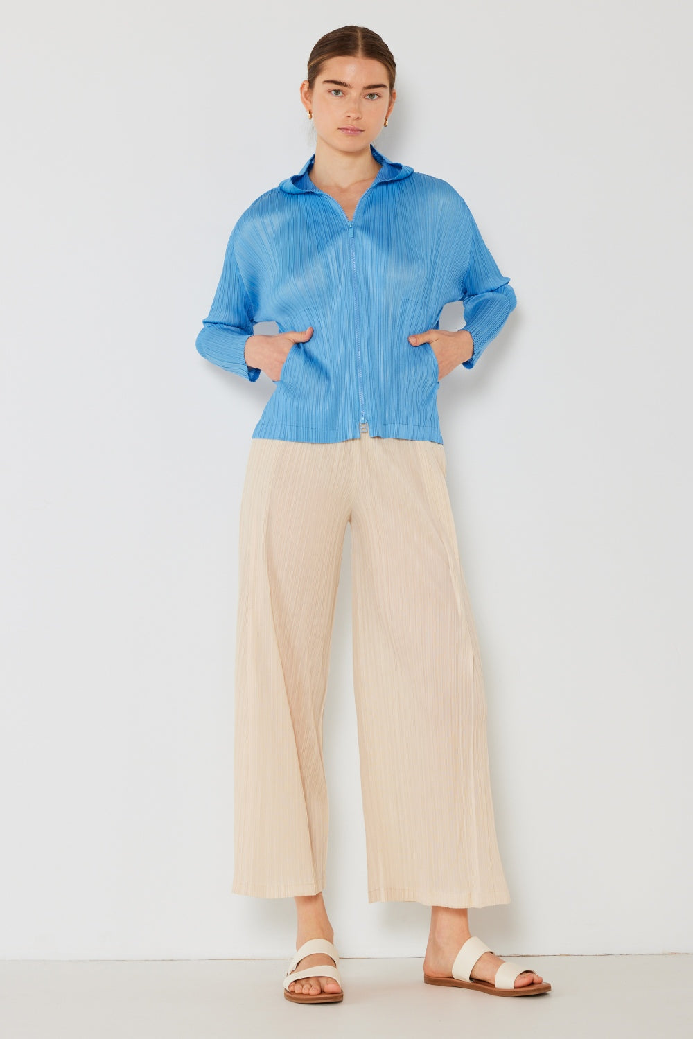 Marina West Elegance Pleated Wide-Leg Pants