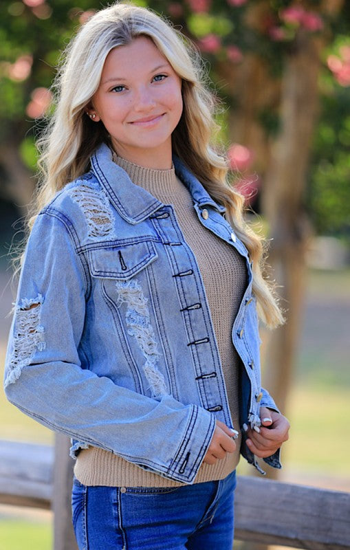 Skyline Fray Denim Jacket