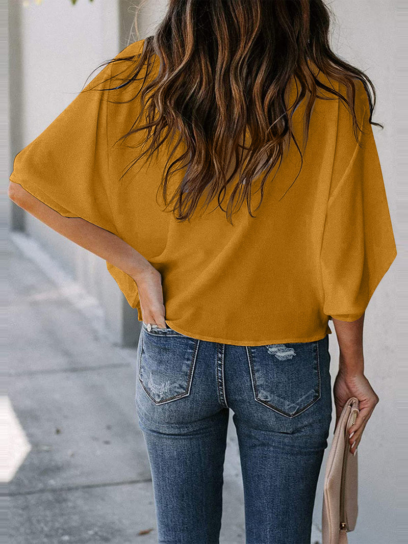 Graceful Drape Cowl Neck Blouse