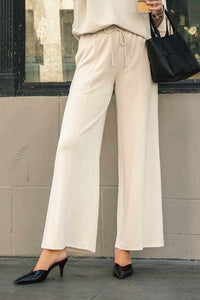 Elegance in Motion Drawstring Wide-Leg Trousers