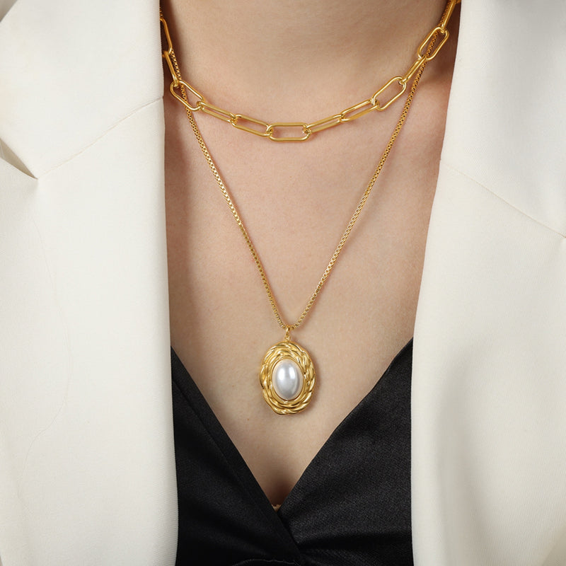 Golden Radiance Pearl Cascade Necklace