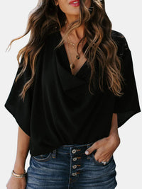 Graceful Drape Cowl Neck Blouse