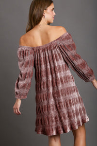 Velvet Whimsy Off-Shoulder Mini Dress