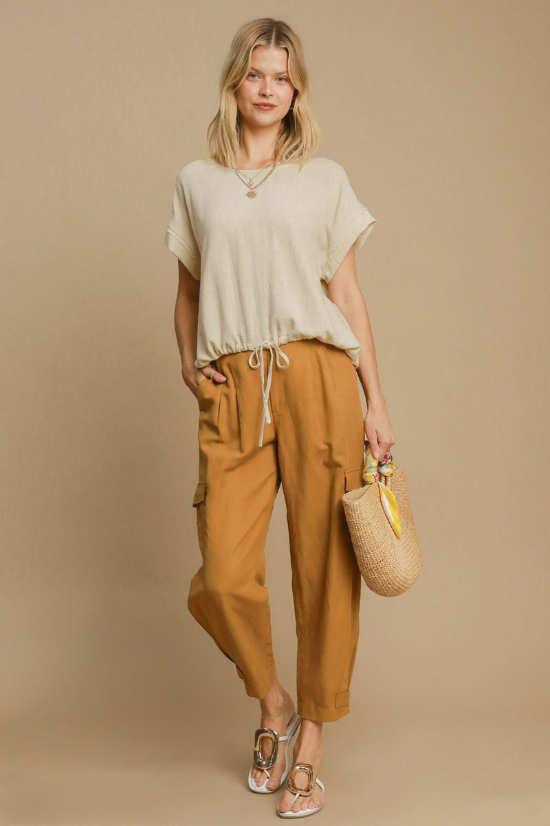 Linen Luxe Drawstring Hem Tee