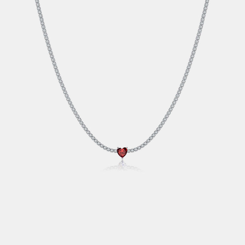 Silver Luminescence Heart Necklace