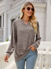 Soft Serenity Heathered V-Neck Top