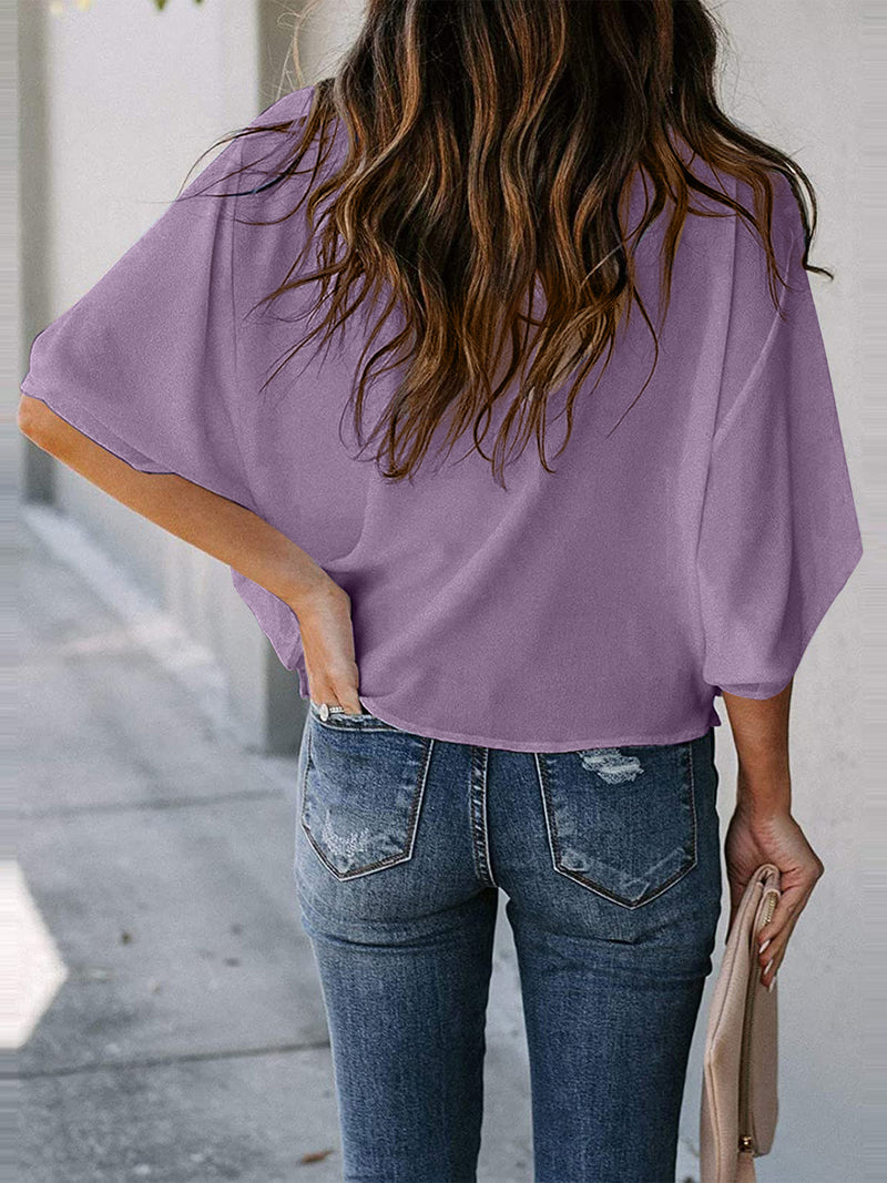 Graceful Drape Cowl Neck Blouse