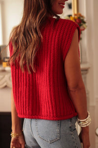 Cozy Charm Buttoned Sweater Vest