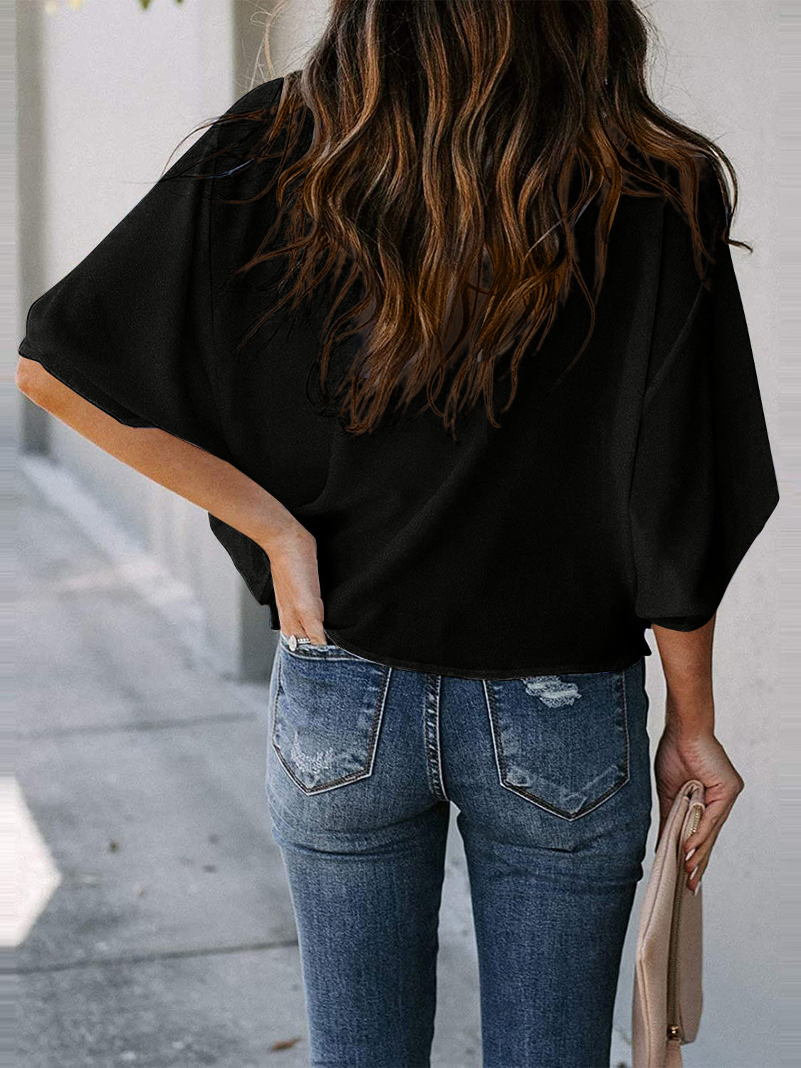 Graceful Drape Cowl Neck Blouse