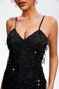 Midnight Sparkle V-Neck Cami Dress