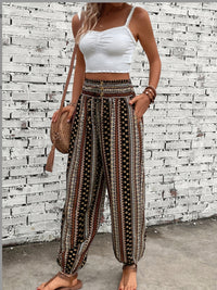 Global Wanderer Printed Palazzo Pants