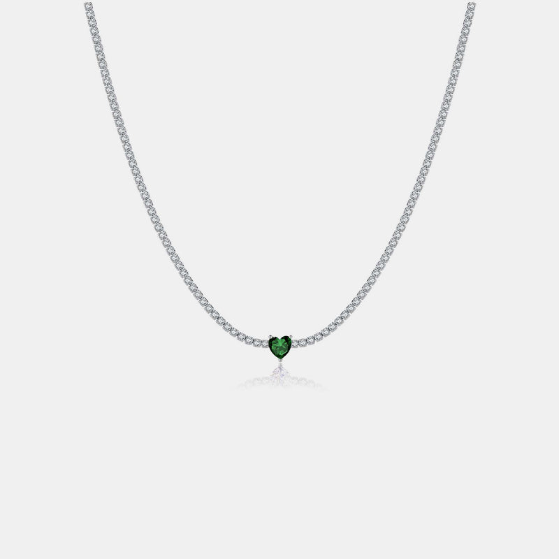 Silver Luminescence Heart Necklace