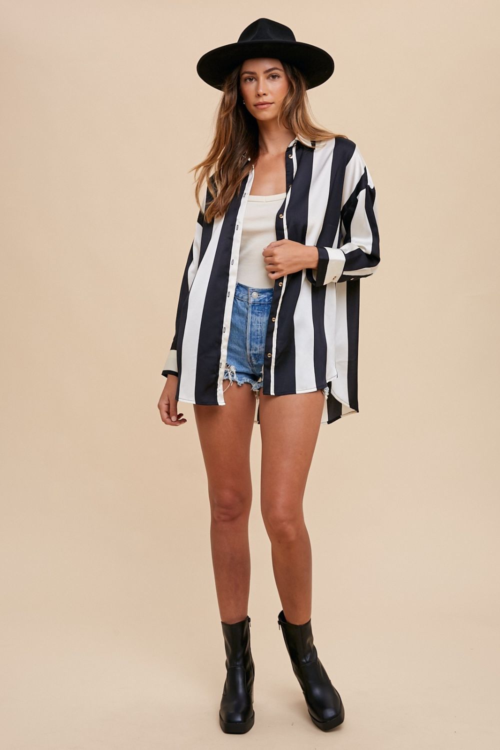 Eclipse Striped Relaxed Button-Up Shirt