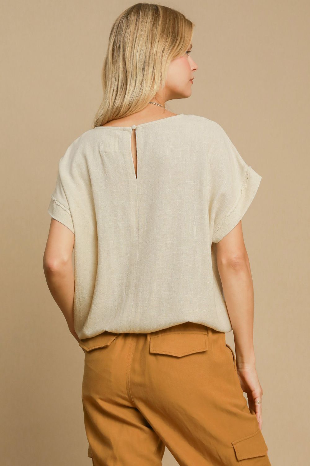 Linen Luxe Drawstring Hem Tee