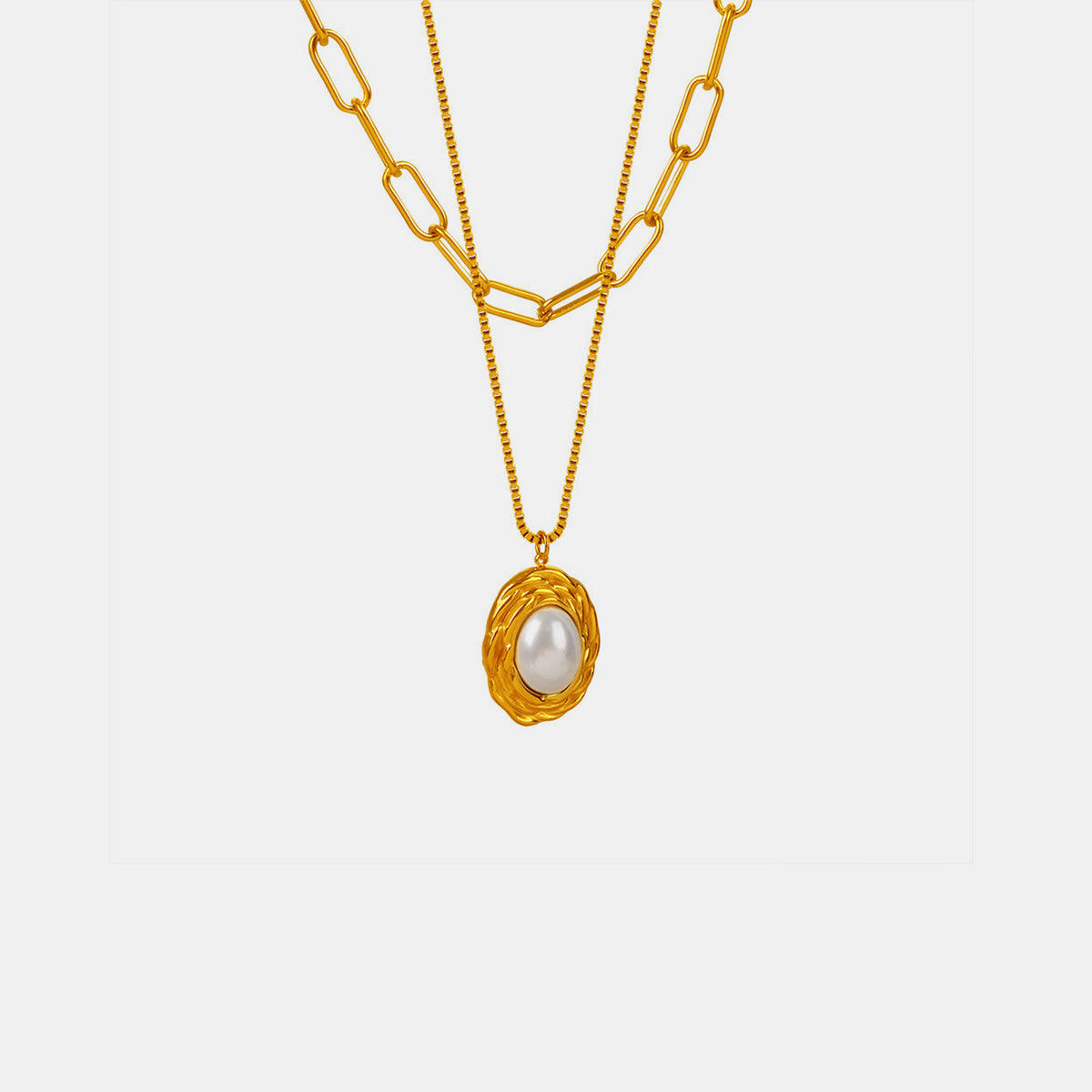 Golden Radiance Pearl Cascade Necklace