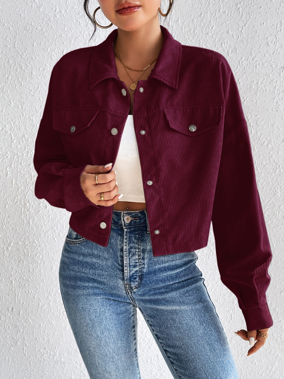 Classic Corduroy Button-Up Jacket