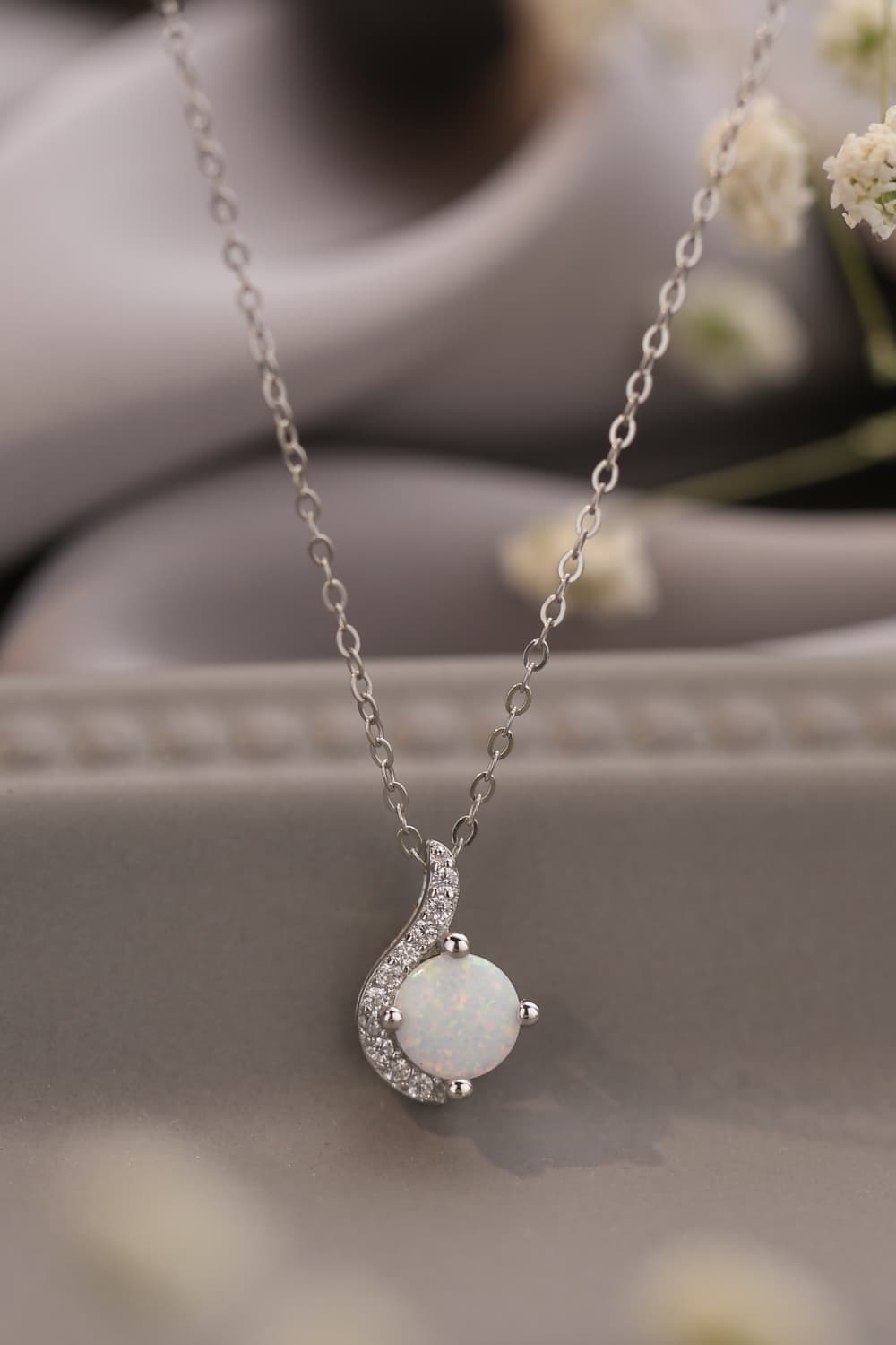 Elegant Opal Pendant Necklace