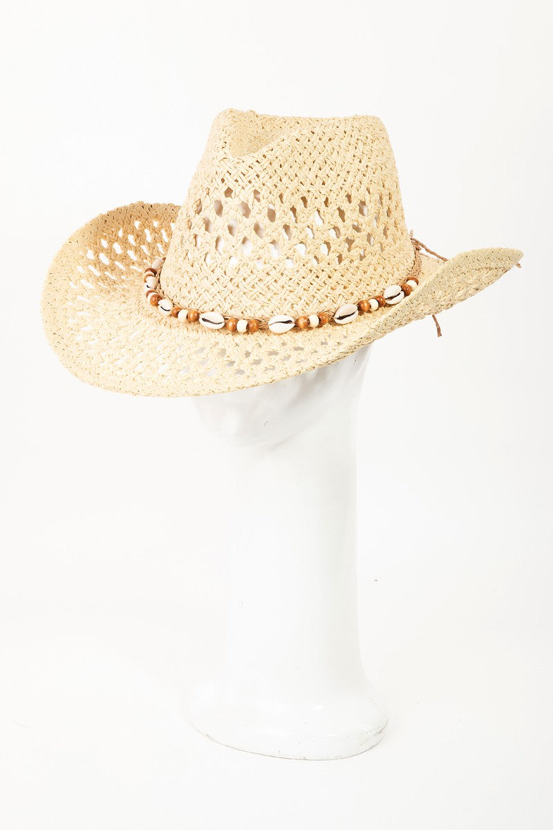 Bohemian Breeze Cowrie Straw Hat