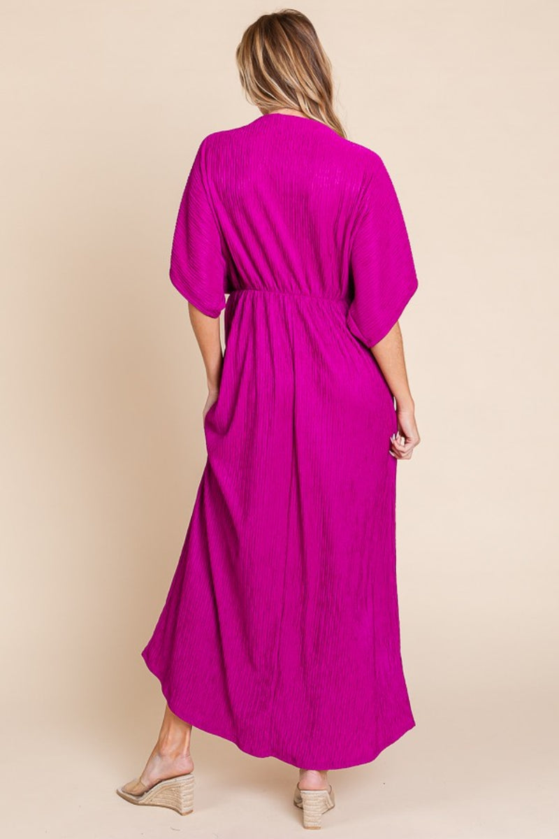 Vivid Charm Surplice Maxi Dress