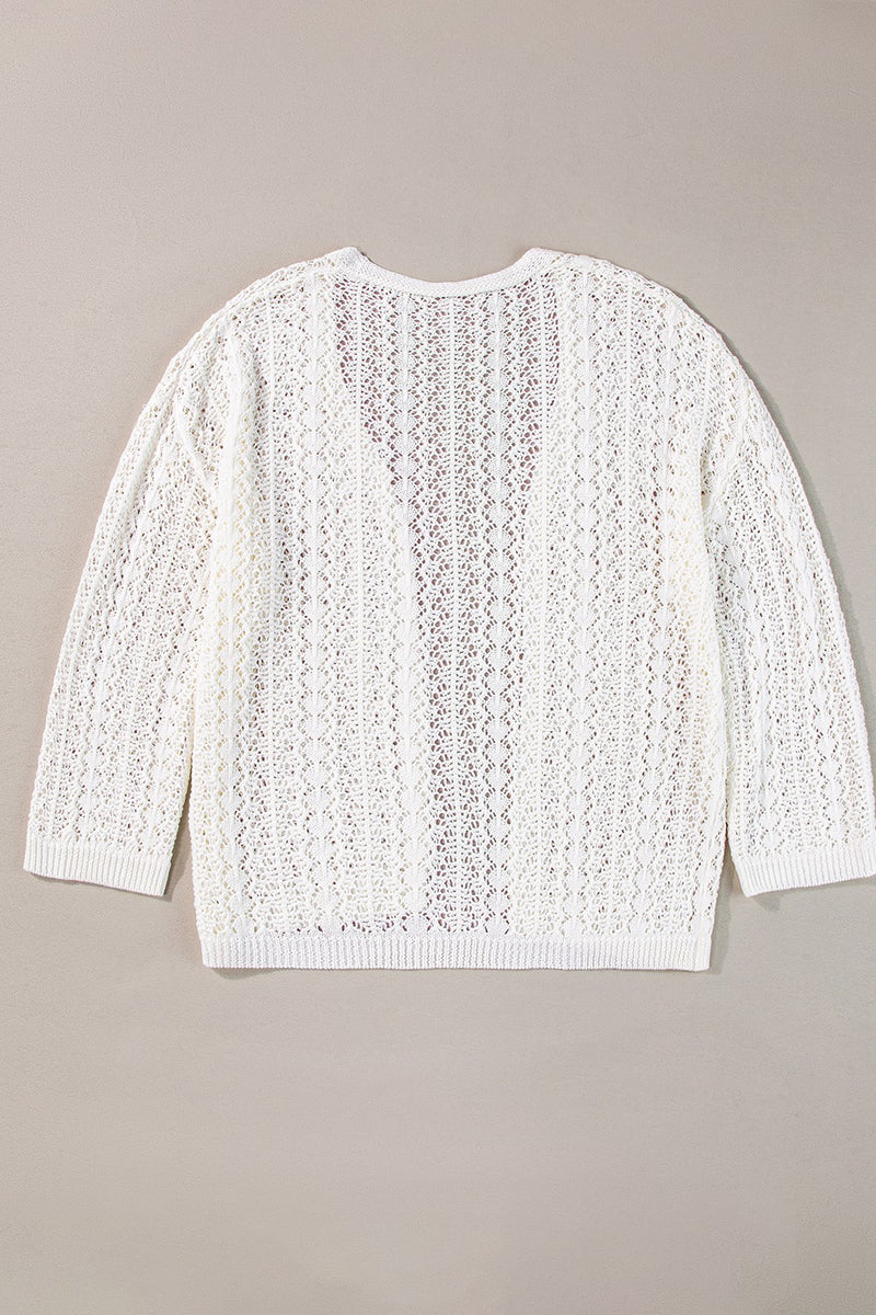 Breezy Lace Openwork Cardigan