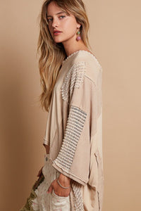 Urban Edge V-Neck Frayed Knit Top