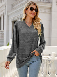 Soft Serenity Heathered V-Neck Top