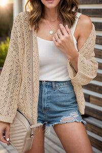 Breezy Lace Openwork Cardigan