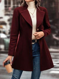 Raven Elegance Button-Up Coat