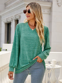 Soft Serenity Heathered V-Neck Top