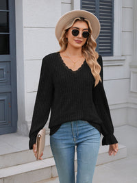 Chic Lace-Trimmed Cozy Sweater